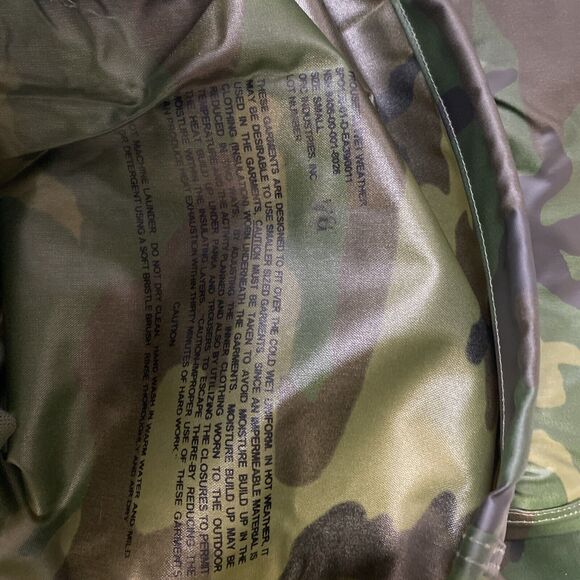 NWT Wet Weather Woodland Camouflage Trouser Sz Small 8405 00 001 8026 - Picture 5 of 8